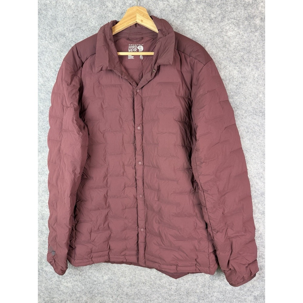 Mountain Hardware Jacket Mens XL Puffer Goose Down StretchDown Maroon Purple